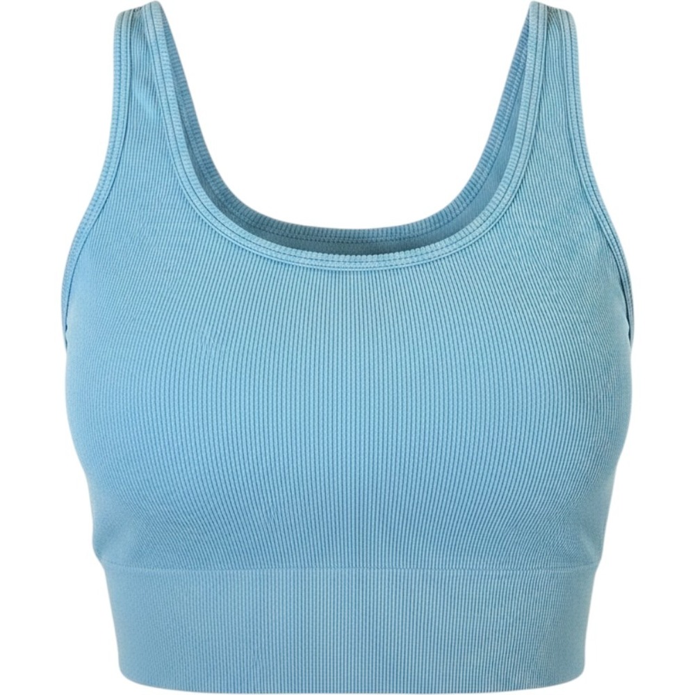L PRO-FIT Seamless‎ Ribbed Blue athletic tank top padded bust w internal band